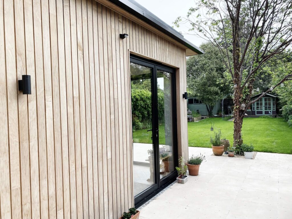 View of rear garden and side of extension