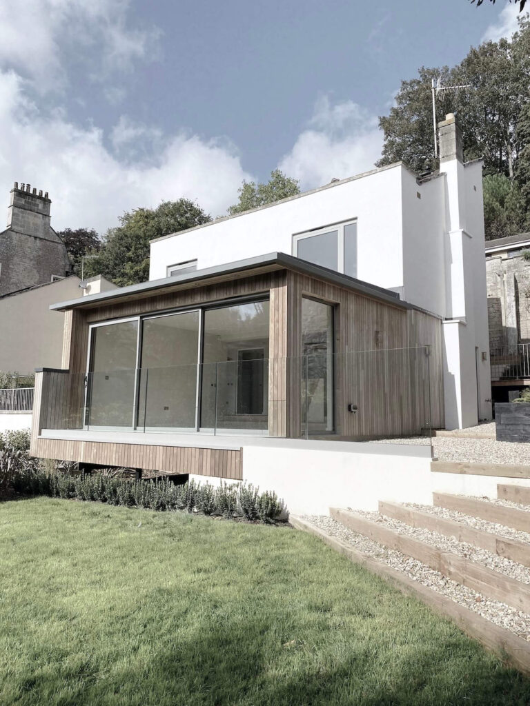 Front view of extension