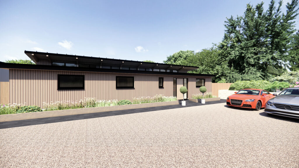 Contemporary Green Belt Home front view