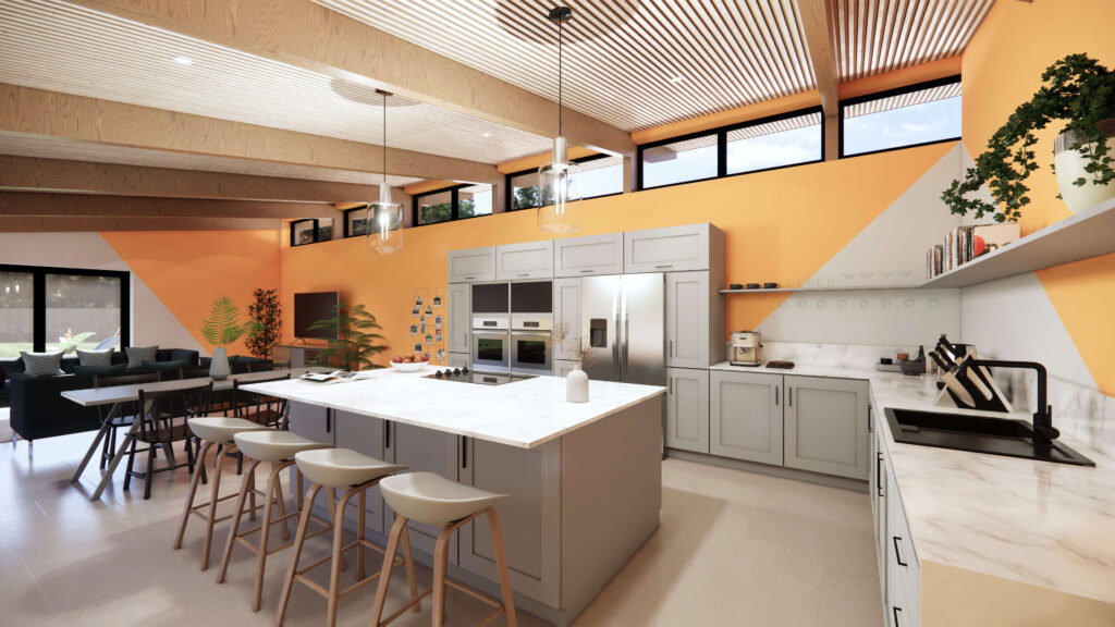 Contemporary Green Belt Home kitchen view