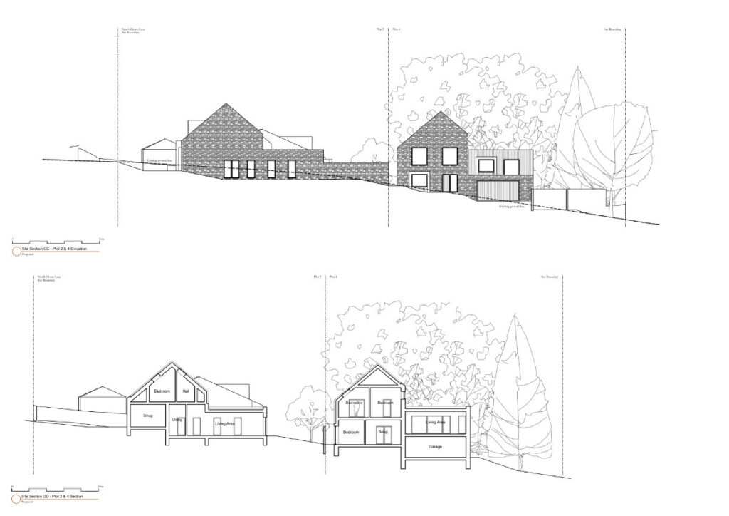 Shipham Contemporary Housing Development - Sections