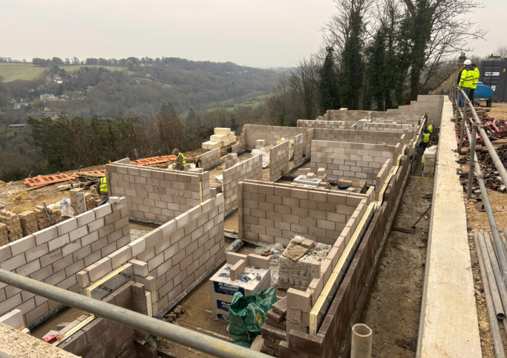 retaining wall construction on awkward self build site