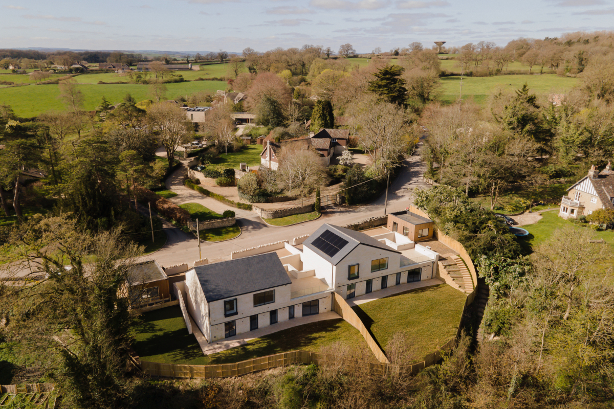 Hero Shot How long to build a new house - aerial view of houses