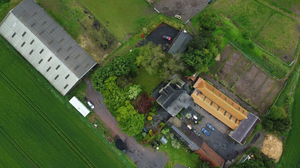 How long to build a new house - aerial photo